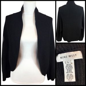 Nine West Black Shimmering Sweater Bolero Size L